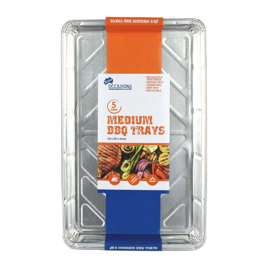 Foil Trays 324mm x 201mm x 32mm (Pack of 5)