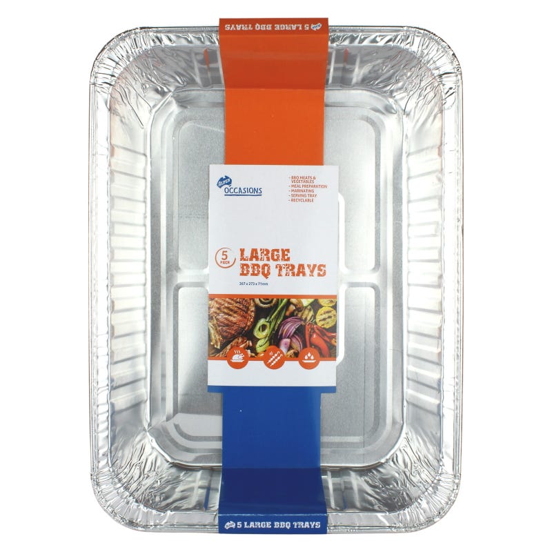 Large Foil Trays 367mm x 273mm x 71mm (Pack of 5)