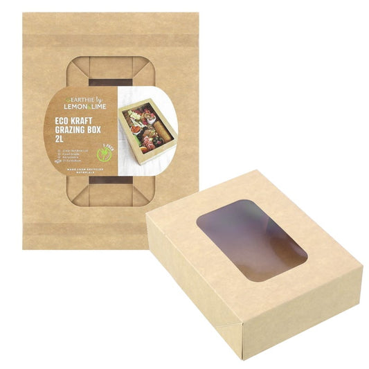 Eco Kraft Grazing Boxes with Lids 21.5cm x 16cm x 6cm (Pack of 5)