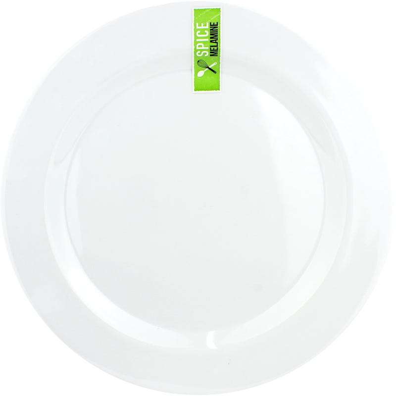 White Round Melamine Dinner Plate