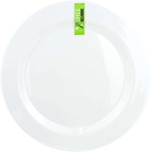 White Round Melamine Dinner Plate