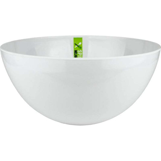 White Round Melamine Salad Bowl 25cm