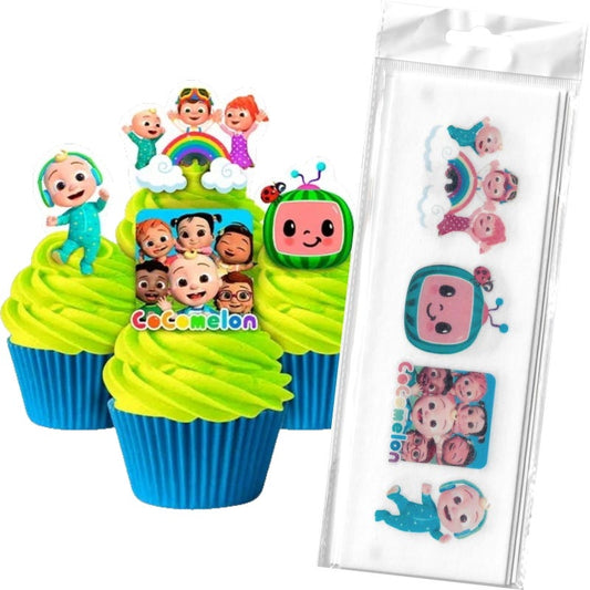 Cocomelon Edible Wafer Cupcake Toppers (Pack of 16)