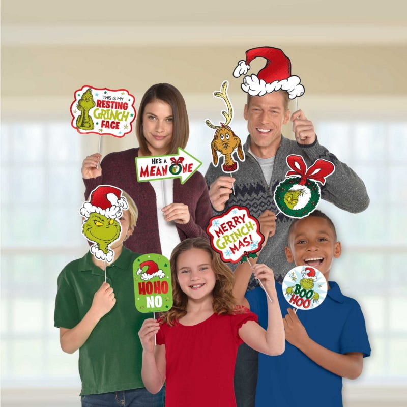 The Grinch Christmas Party Photo Props (Pack of 13)