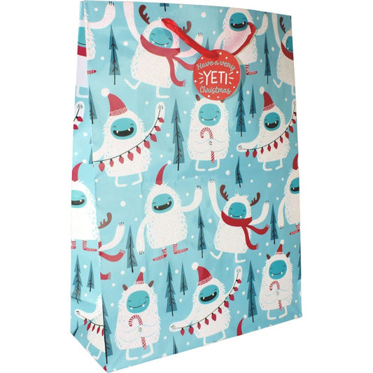 Christmas Yeti Large Paper Gift Bag