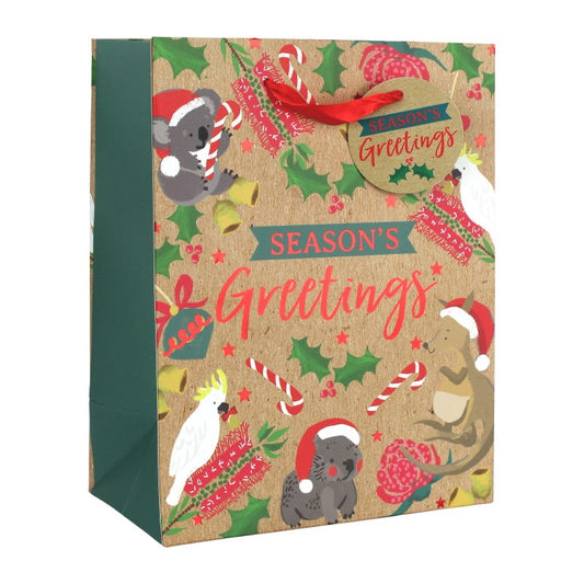 Native Australian Christmas Paper Gift Bag 22.5cm