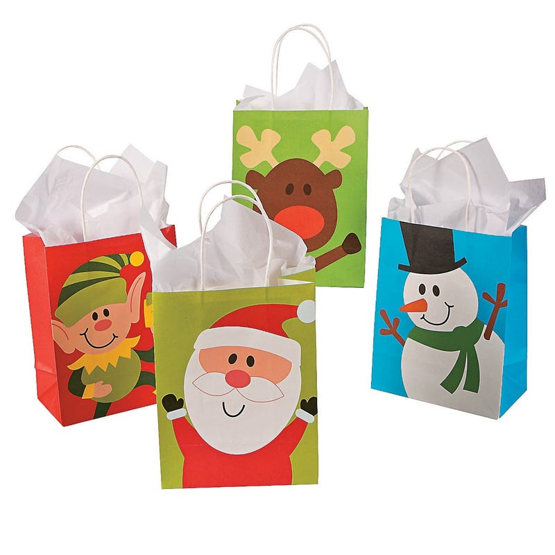 Christmas Character Paper Gift Bags (Pack of 24)