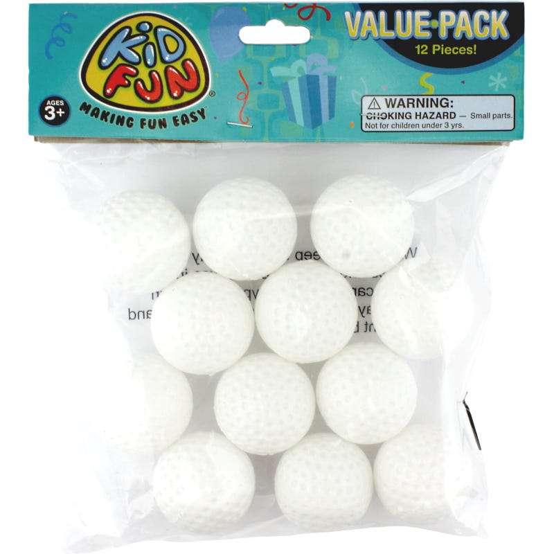 White Plastic Golf Balls (Pack of 12)