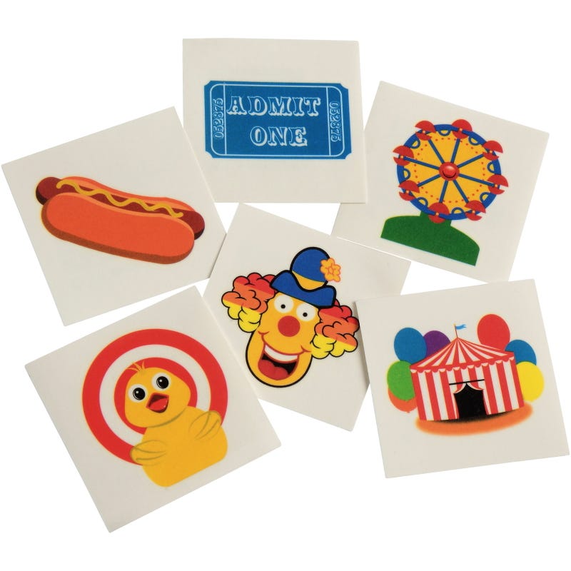 Circus Carnival Tattoos (Pack of 144)