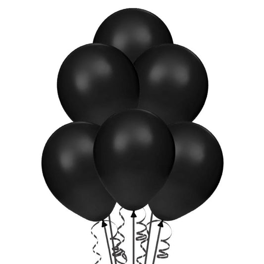 Black Party Balloons 25cm (Pack of 15)