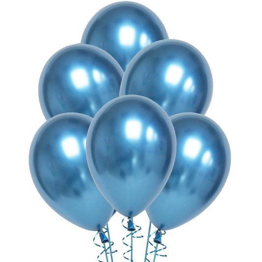 Chrome Blue Balloons 30cm Round (Pack of 10)