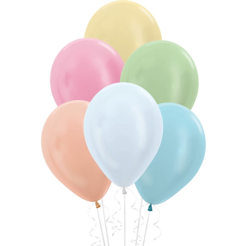 Assorted Pastel Pearl Balloons (Pack of 18)