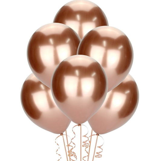 Chrome Rose Gold Balloons 30cm (Pack of 10)