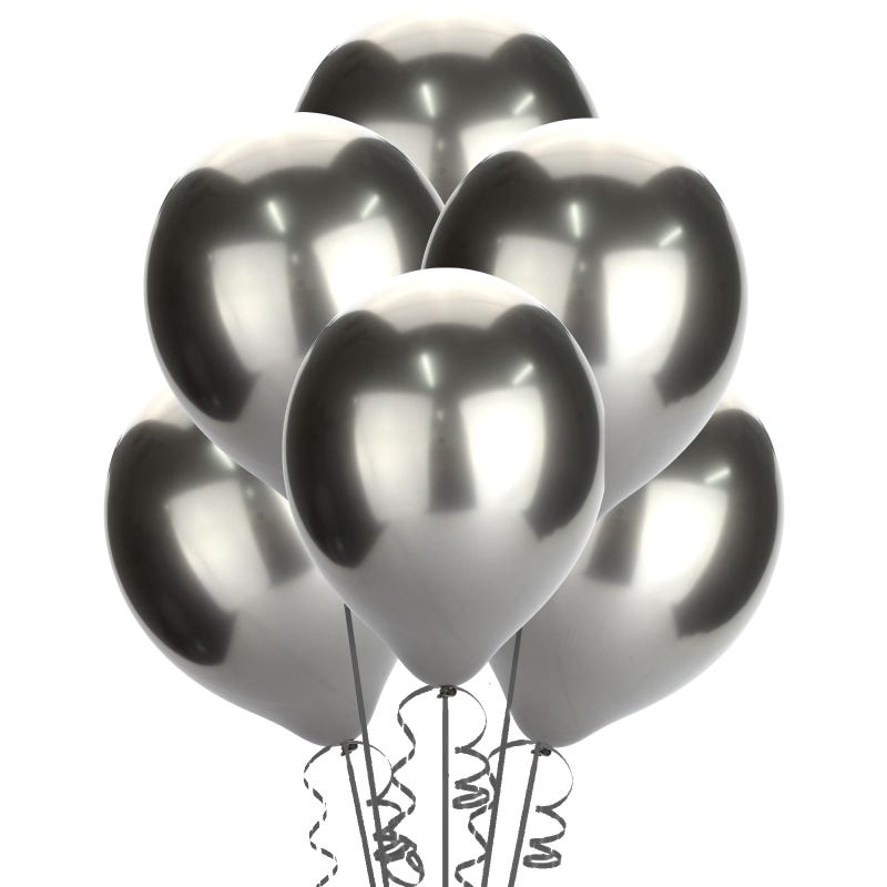 Chrome Black Balloons 30cm (Pack of 50)