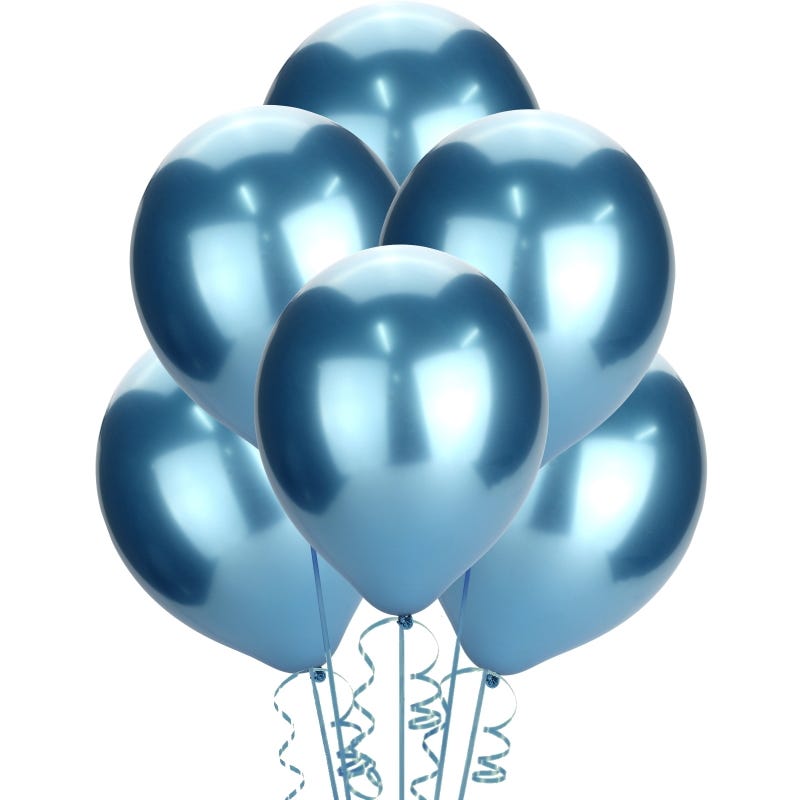 Chrome Blue Balloons 30cm (Pack of 50)