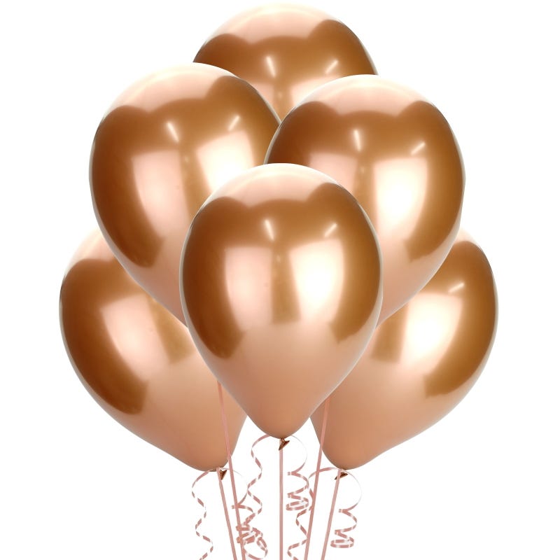 Chrome Rose Gold Balloons 30cm (Pack of 50)