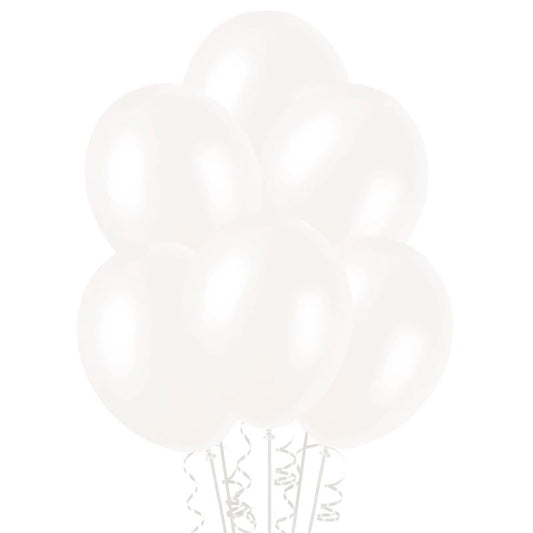 Iridescent White Pearl Latex Balloons 30cm (Pack of 50)