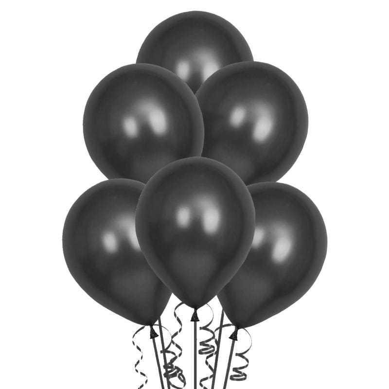 Black Metallic Latex Balloons 30cm (Pack of 25)