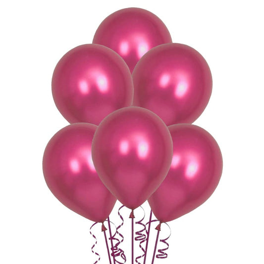 Hot Pink Metallic Latex Balloons 30cm (Pack of 25)