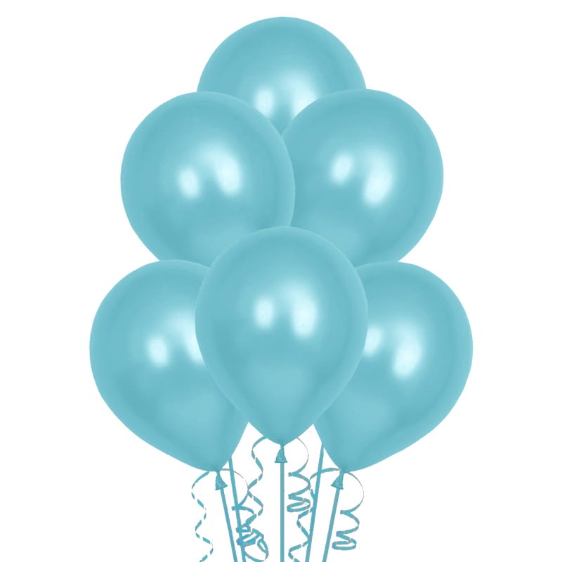 Light Blue Metallic Latex Balloons 30cm (Pack of 25)