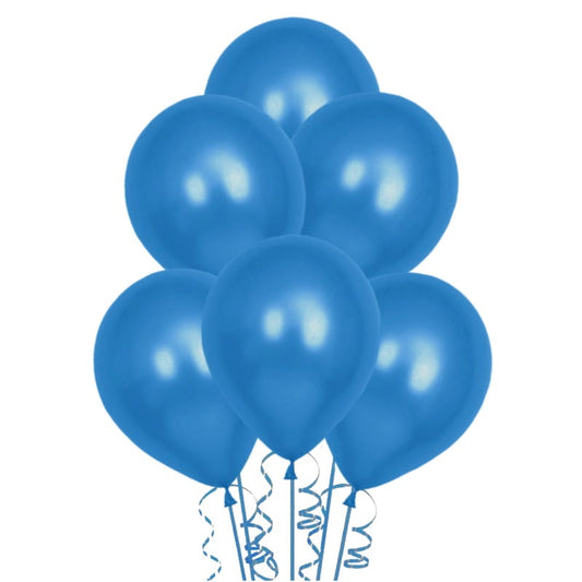 Royal Blue Metallic Latex Balloons 30cm (Pack of 25)