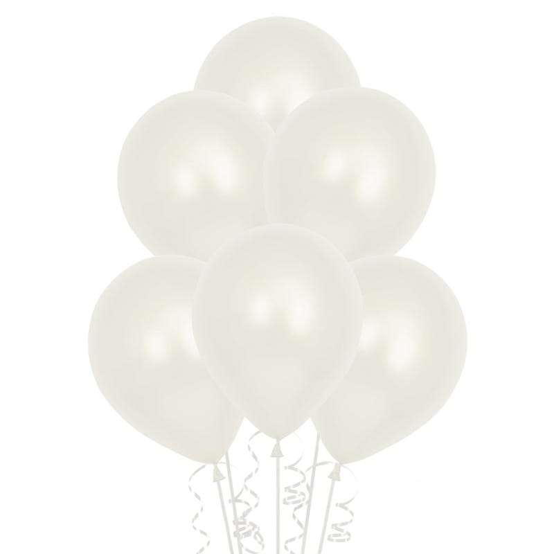 White Metallic Latex Balloons 30cm (Pack of 25)