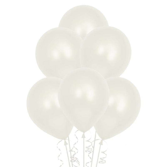 White Metallic Latex Balloons 30cm (Pack of 25)