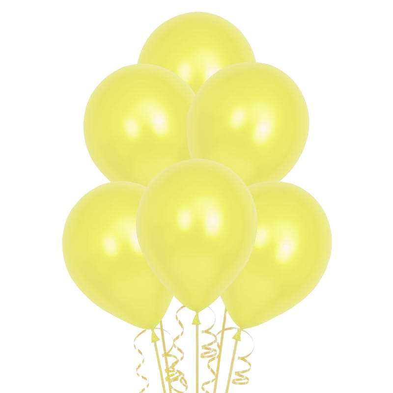 Yellow Metallic Latex Balloons 30cm (Pack of 25) COLBA3030YEL