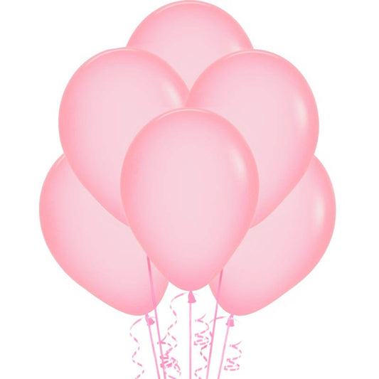 Neon Pink Latex Balloons (Pack of 6)