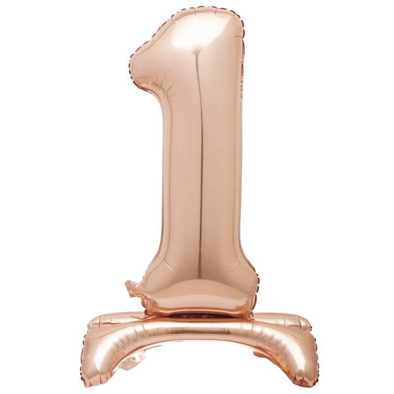 Rose Gold Number 1 Stand Up Air Fill Balloon 76cm