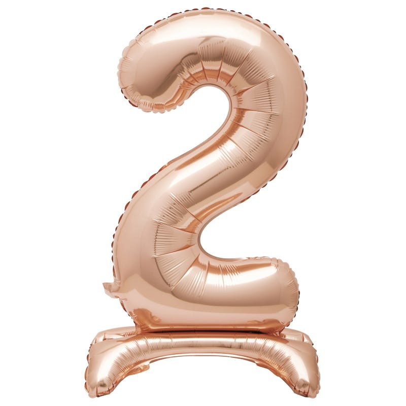 Rose Gold Number 2 Stand Up Air Fill Balloon 76cm