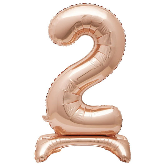 Rose Gold Number 2 Stand Up Air Fill Balloon 76cm