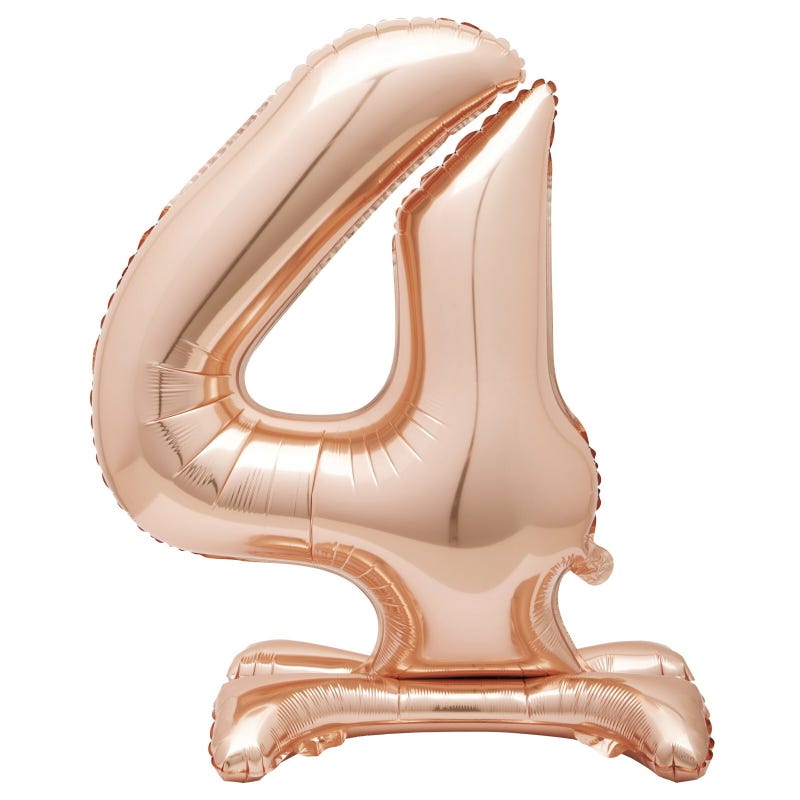 Rose Gold Number 4 Stand Up Air Fill Balloon 76cm