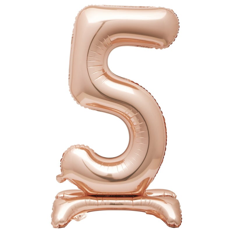 Rose Gold Number 5 Stand Up Air Fill Balloon 76cm