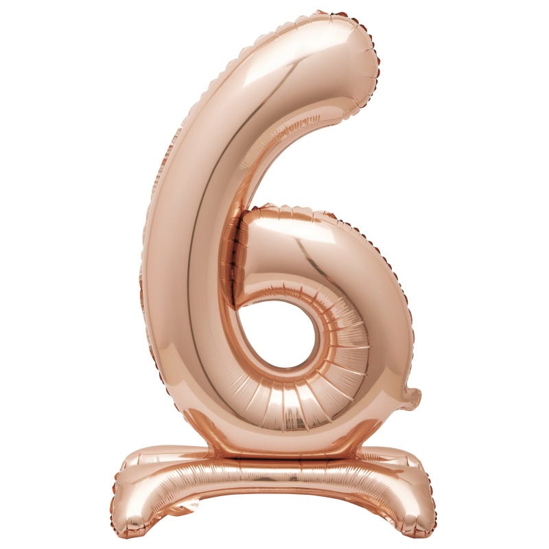 Rose Gold Number 6 Stand Up Air Fill Balloon 76cm