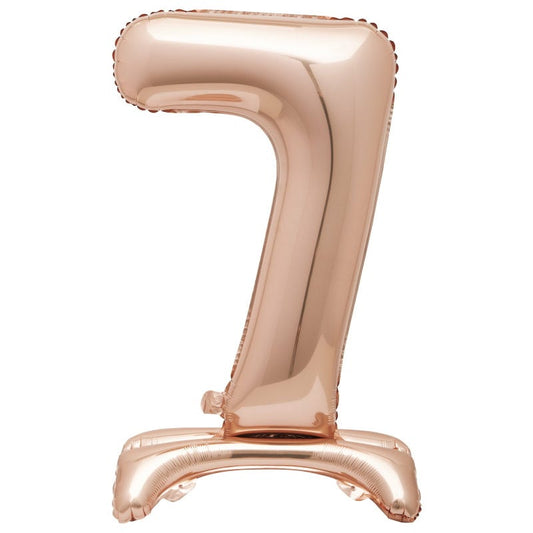 Rose Gold Number 7 Stand Up Air Fill Balloon 76cm