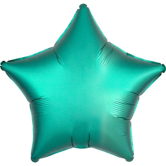 Star Shaped Teal Satin Luxe Foil Balloon 48cm