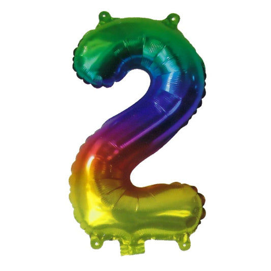 Rainbow Number 2 Balloon 35cm