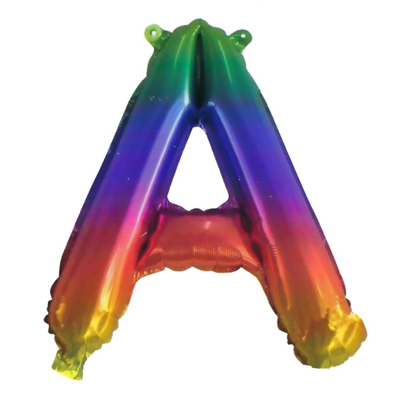 Rainbow Letter A Balloon 35cm