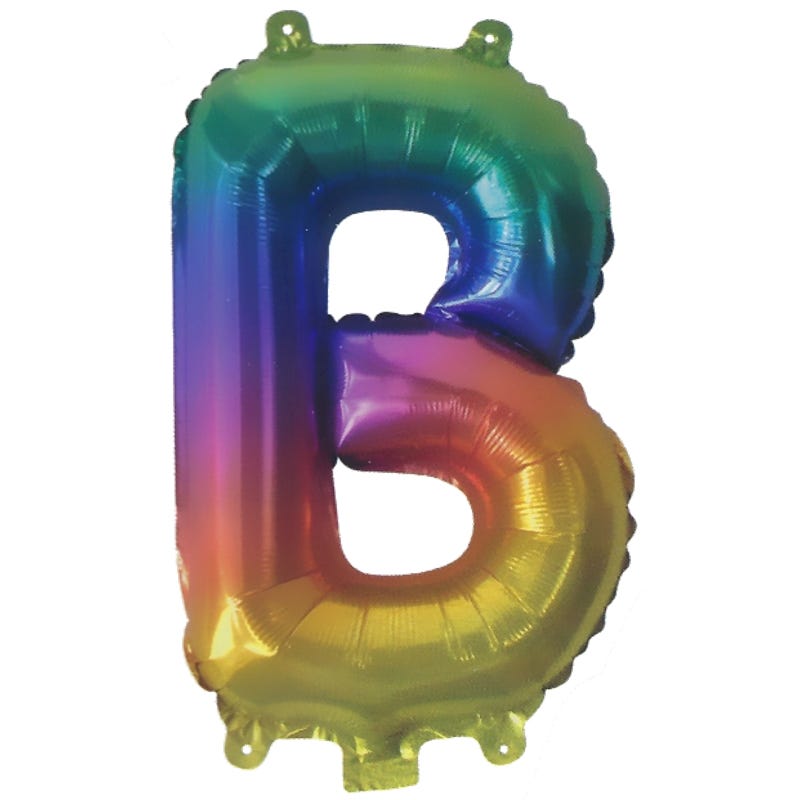 Rainbow Letter B Balloon 35cm