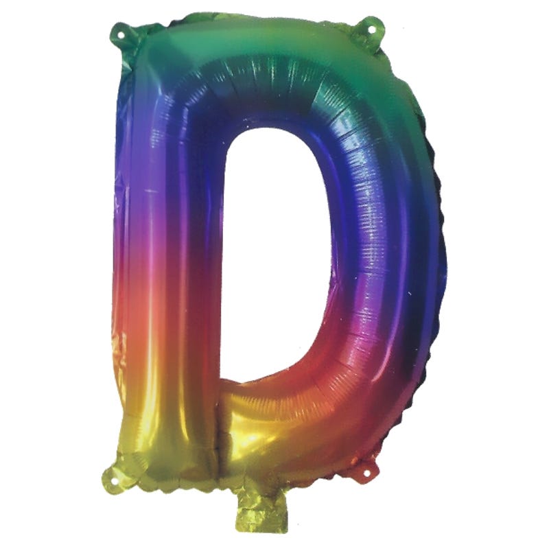 Rainbow Letter D Balloon 35cm