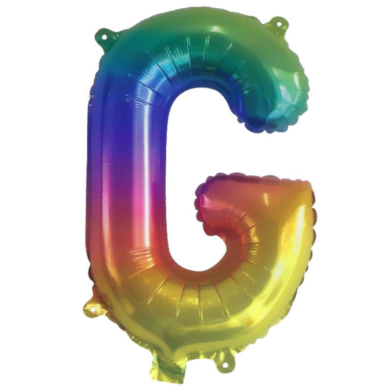 Rainbow Letter G Balloon 35cm