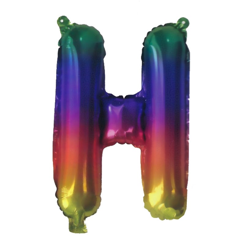 Rainbow Letter H Balloon 35cm