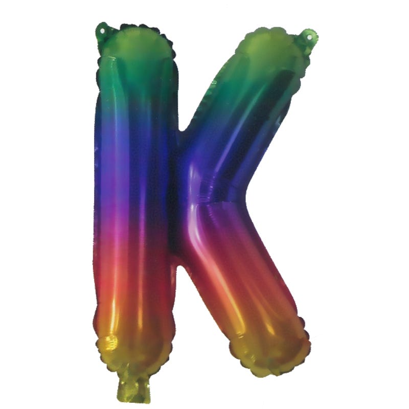 Rainbow Letter K Balloon 35cm