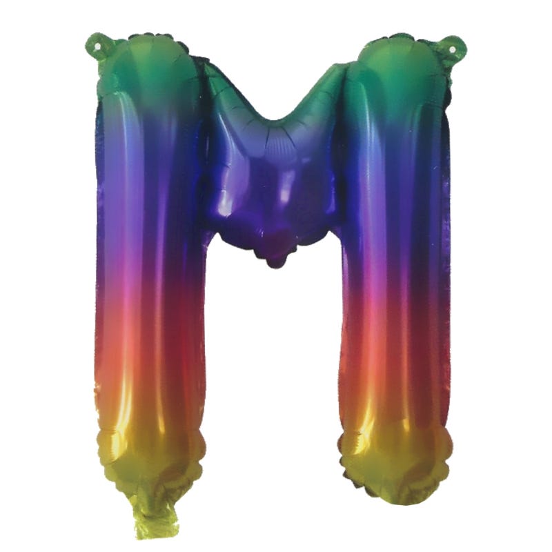 Rainbow Letter M Balloon 35cm