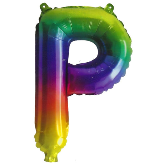 Rainbow Letter P Balloon 35cm