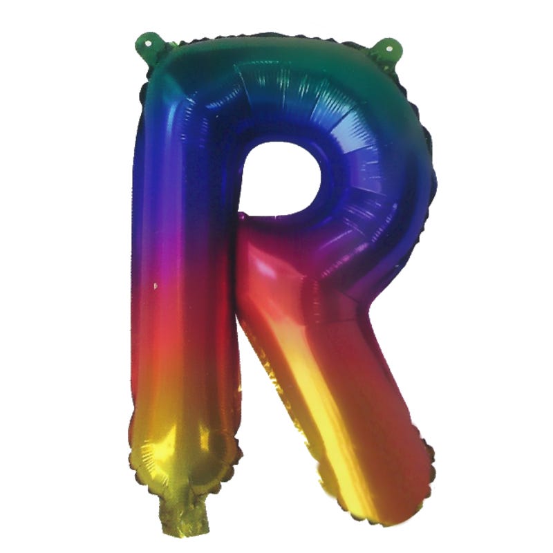 Rainbow Letter R Balloon 35cm