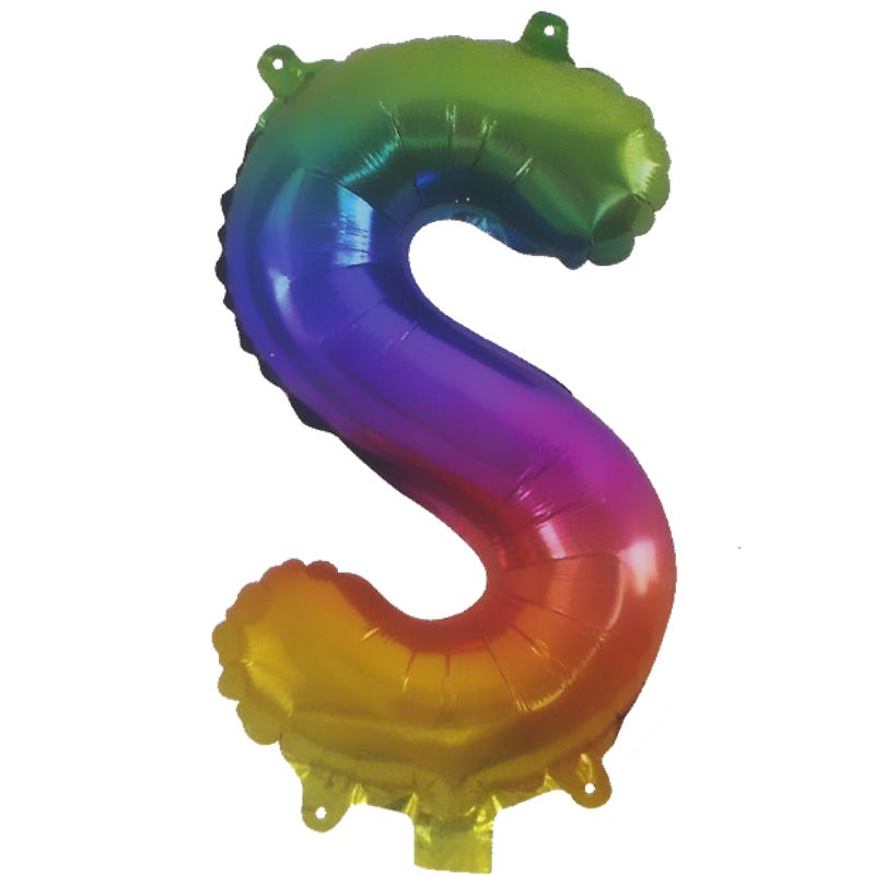 Rainbow Letter S Balloon 35cm