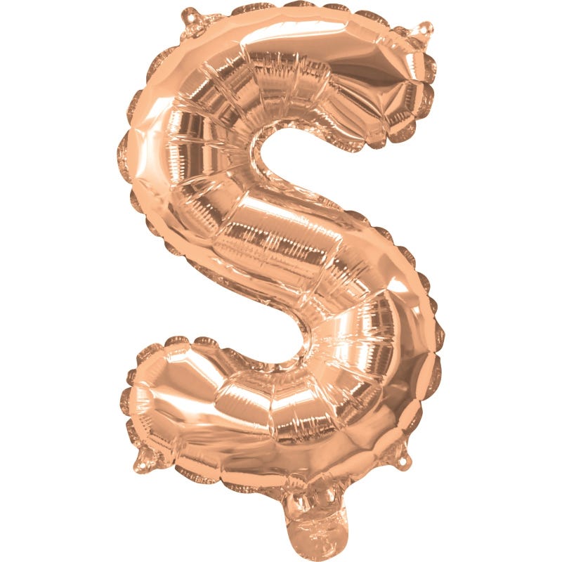 Rose Gold Letter S Balloon 35cm