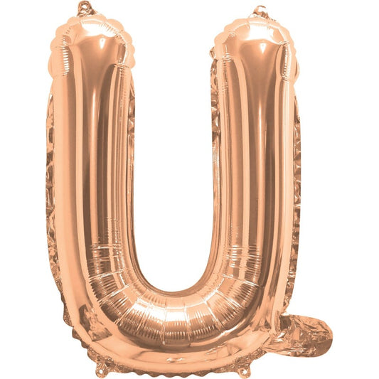 Rose Gold Letter U Balloon 35cm